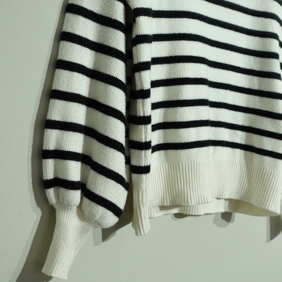 Zesica Womens Oversized Ribbed Knit Pullover Sweater Stripe Apricot Size Small - Picture 4 of 8